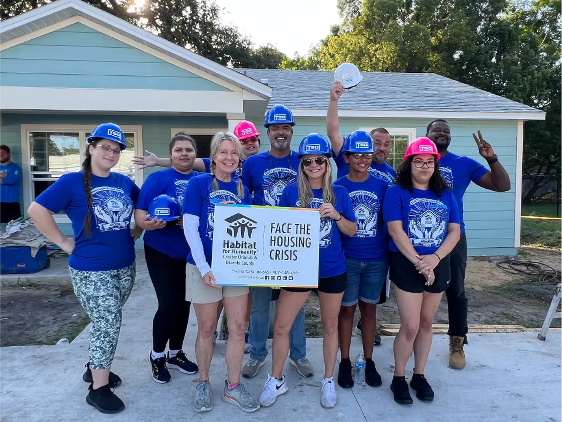 TSG employees volunteering at a Habitat for Humanity build